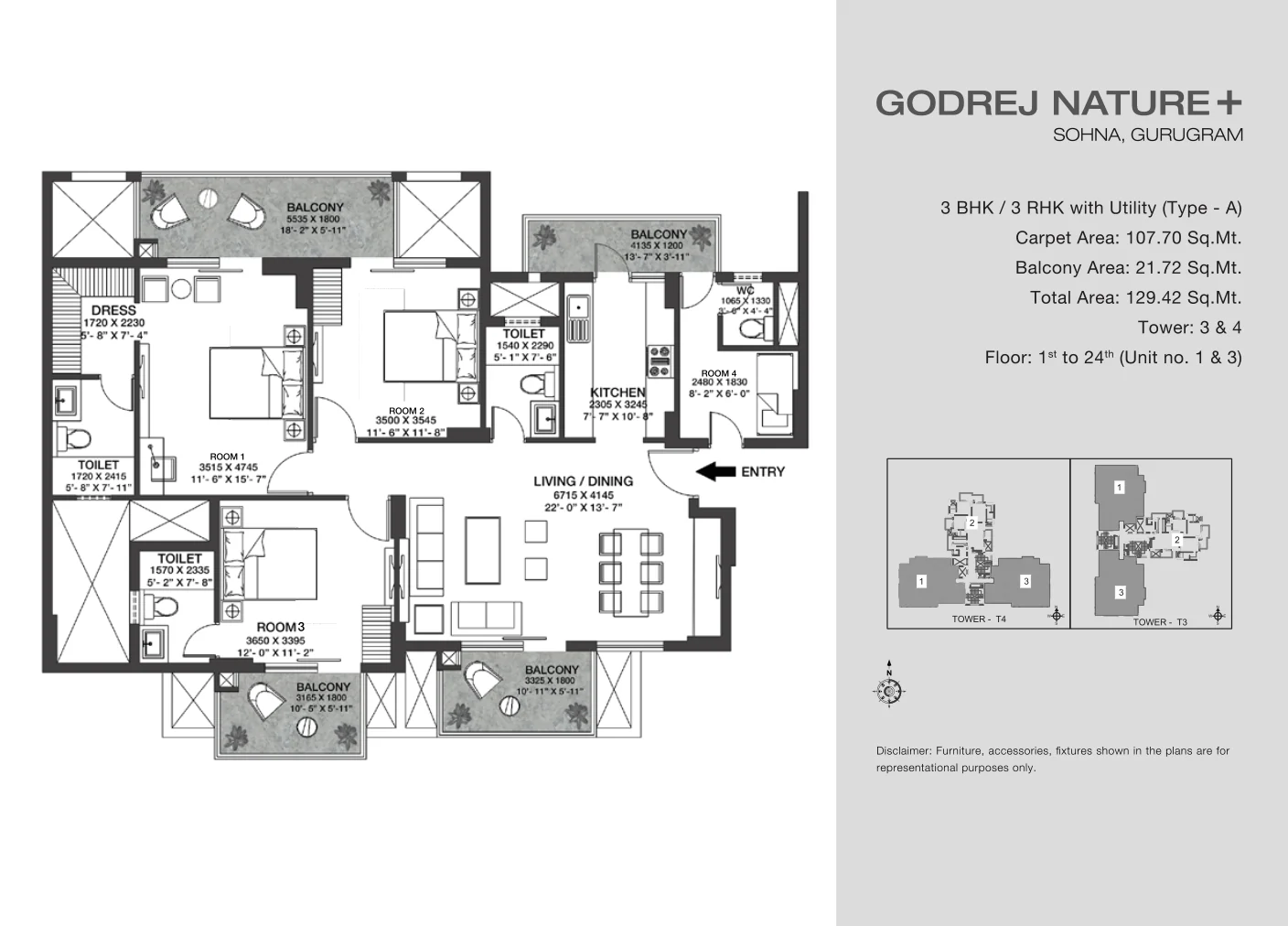 3 BHK Apartment Godrej Global Business City Noida